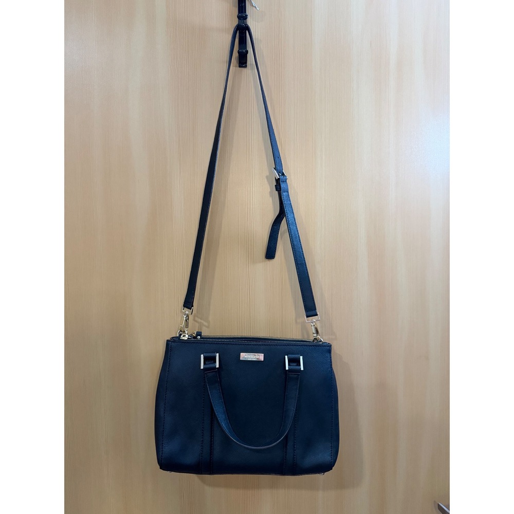 Kate Spade New York Black Saffiano Leather Satchel Crossbody Bag